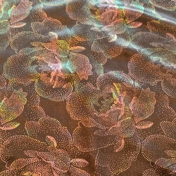 Vintage Ace of Hearts Floral Short Sleeved Shiny Blouse - Picture 8 of 8